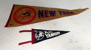 Pair Of Vintage New York Yankees Felt Pennants