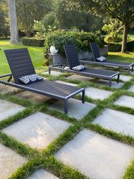 Set Three Loungers In Charcoal Mesh