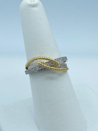 18k Multi Color Gold & 40 Diamond Twist/ Crossover Ring