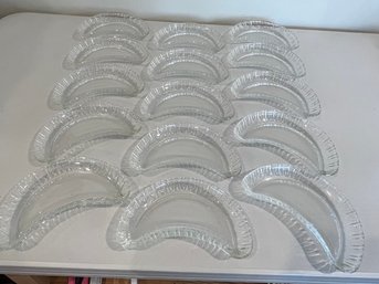 Clear Scalloped Edged, Glass Salad Bowls