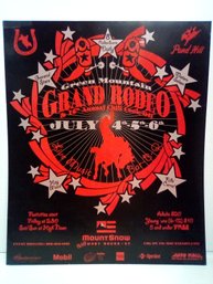 Original Green Mountain Grand Rodeo & 15h Annual Chili Cook-off Poster, July 4th - 5th - 6th, Sponsored WA