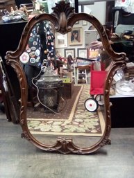 Beautiful Vintage Wood Framed Mirror With Hand Carved Features - Joerns Brothers Furniture Co.     Pantry