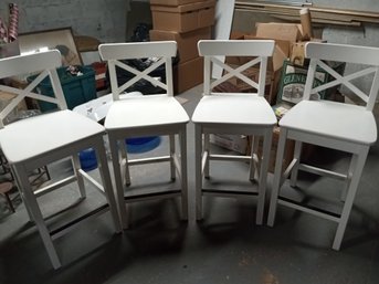 4 Beautiful Ikea Stools 25' Floor To Seat 36' Floor To Top Of Back Rest   CV