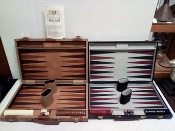 Two Leather Backgammon Case Sets - Black Or Tan (H.I.T. Industries, Ltd.) - Game On!        CVBK