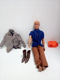 1968 Mattel Ken Doll Made In USA Comes With Shorts (hong Kong), Shirt, Pants, Jacket And Boots     C3