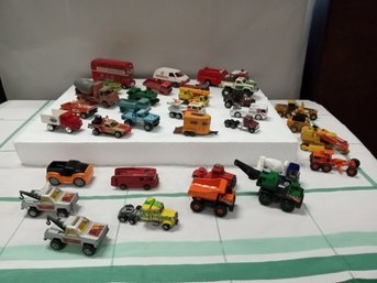 Assortment Of Die Cast Toy Trucks, Construction Equipment, Firetrucks   E1