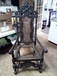 Large Antique Victorian Revival Rococo Design Walnut Chair     CV2-CVBK