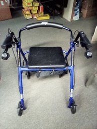 DRIVE Walker With Seat Feature And Handbrakes And Smooth Running Wheels  Storage Below Seat  CVBK