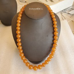 Amber Beaded Necklace From The Soviet Union