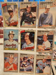 3 Sheets With Mostly 80s Orioles Cards