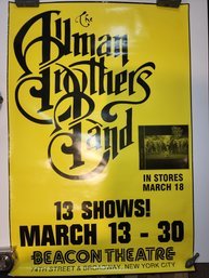 Allman Brothers Beacon Theater Poster Hitting The Note Tour