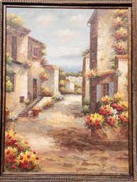 Italy Scene Oil On Canvas Signed Jackson- Large!