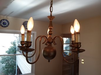 Vintage Brass Five Blub Chandelier