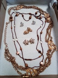 Lovely Necklaces And 3 Pair Of Earrings (including One Set Marked R.s.k.   D3