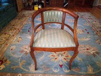 Wonderful Vintage Curve Back Chair Circa 1940s With Beautiful Silk Fabric