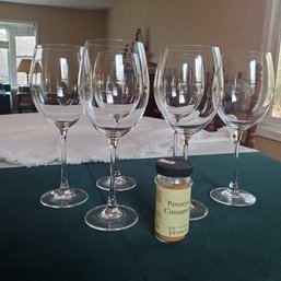 Set Of Six Kirkland Signature Tall Crystal Wine Glasses 10 5/8'