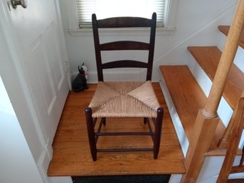 Early American Rush Seat Chair With Nice Early American Finish