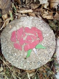 Concrete Paver With Rose Design For Outdoor Use