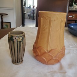 Two Vintage Weller Pottery Flower Vases