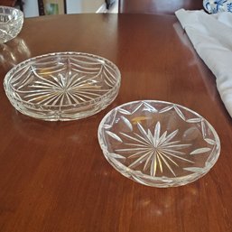 Two Crystal Serving Bowls - One Royal Brierly