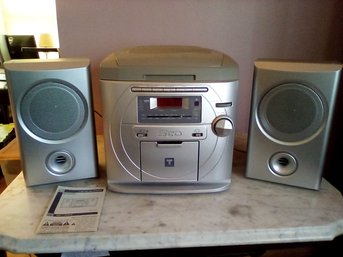 Stereo By Trutech, 5.CD FM/AM Top Loading Stereo, , In Silver And Grey Color, #CD2166