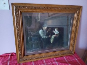 Vintage Print Of Man And Child Titled' Boon Companions' By Artist James Wells Champney