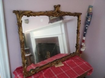 Exquisite Mirror With Beautiful Decorative Gold Frame From The 1930s
