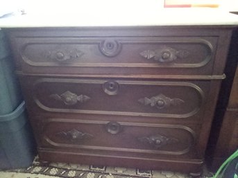 Vintage Dresser With Beautiful Features Including Amazing Carved Drawer Pulls On 3 Drawers