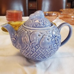 Vintage Wade Of England Harvest Blue Fruit Pottery Teapot
