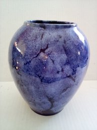 Beautiful Mottled Blue & Cobalt Background Ginger Jar Style Crockery Vase