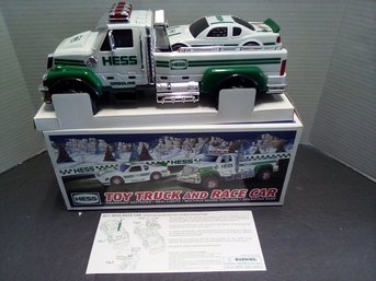 New 2011 HESS Toy Truck And Race Car - Real Lights, Multiple Sound Features, Operating Ramp   E1