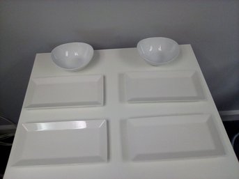 Beautiful White Dishware By Sweese And Ten Strawberry Street - 6 Piece Lot