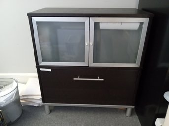 Modern File Cabinet Book Case Combo With Nice Glass Front Doors