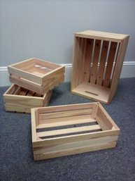 4 Piece Wood Pallet Style Boxes Are Attractive Features For Storage Or Display