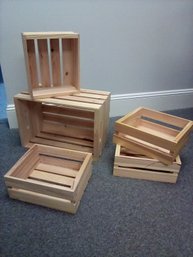 5 Piece Wood Pallet Style Boxes Are Attractive Features For Storage Or Display