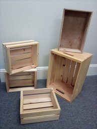 5 Piece Wood Pallet Style Boxes Are Attractive Features For Storage Or Display