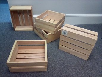 5 Piece Wood Pallet Style Boxes Are Attractive Features For Storage Or Display