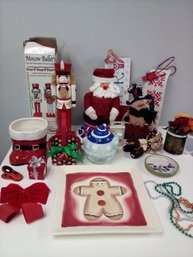 Party Lot Includes Christmas, Halloween/fall, Wood Snowman Sculpture, Snowflake Teapot, And More!