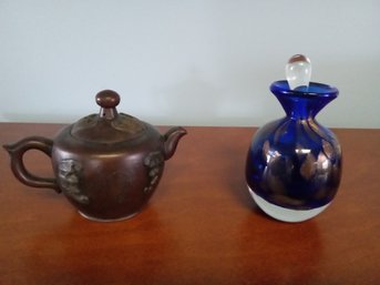 Chinese Tea Pot & Perfume Bottle And Dabber