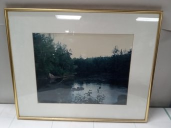 Beautiful Framed Print Of A Lake Scene.    WA