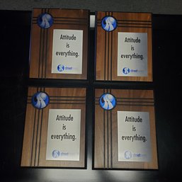 Four Inspirational Wall Plaques - Attitude Is Everything