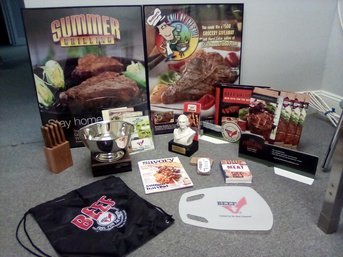 Unused BEEF Trade Show Marketing Material Including Framed Posters, Literature, Gifts & Awards