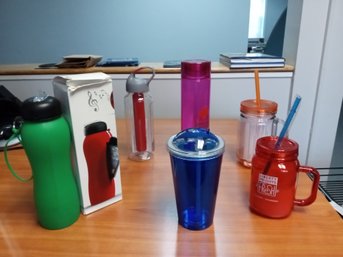 Collection Of Promotional Beverages Bottles And Cups Brand New