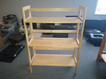 Three Shelf Pine Collapsible Book Case