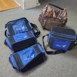 Five New Personal Size Zippered Cooler Bags- 4 Veal & Beef Assoc And One Awesome Hunting Camoflouge Designed