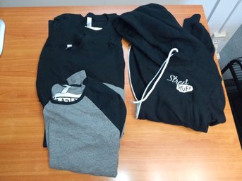 Four Promotional Give Away Items One Hooded Sweatshirt And Three Long Sleeve T-shirts Various Sizes