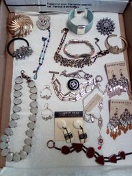 Jewelry - Kenneth Cole, Earrings, Monet Pin , Necklaces, Bracelets, Timex Watch & Sparkling Hair Tie  D2