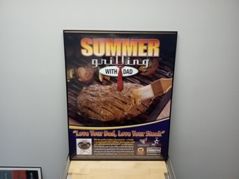 Beef Promotional Framed Poster ' Summer Grilling With Dad '