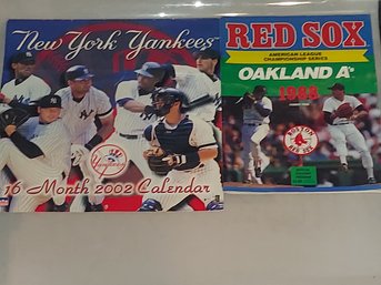 Ny Yankees 16 Month 2002 Calender And Championship Series 1988 Redsox Vs A's