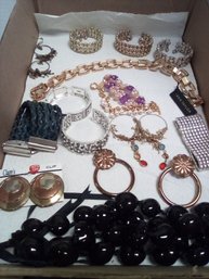 Jewelry Lot - Monet, KC, Ann Taylor, Gold Tone, Silver Tone, Brass, Glass, Leather, Resin & More D3